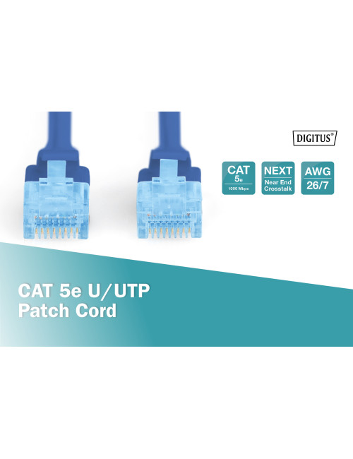 Digitus Patch cord CAT 5e U-UTP, PVC AWG 26/7, 1 m
