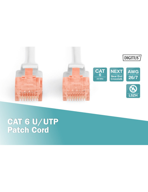 Digitus CAT 6 U-UTP, Cu, LSZH AWG 26/7, 0.5 m