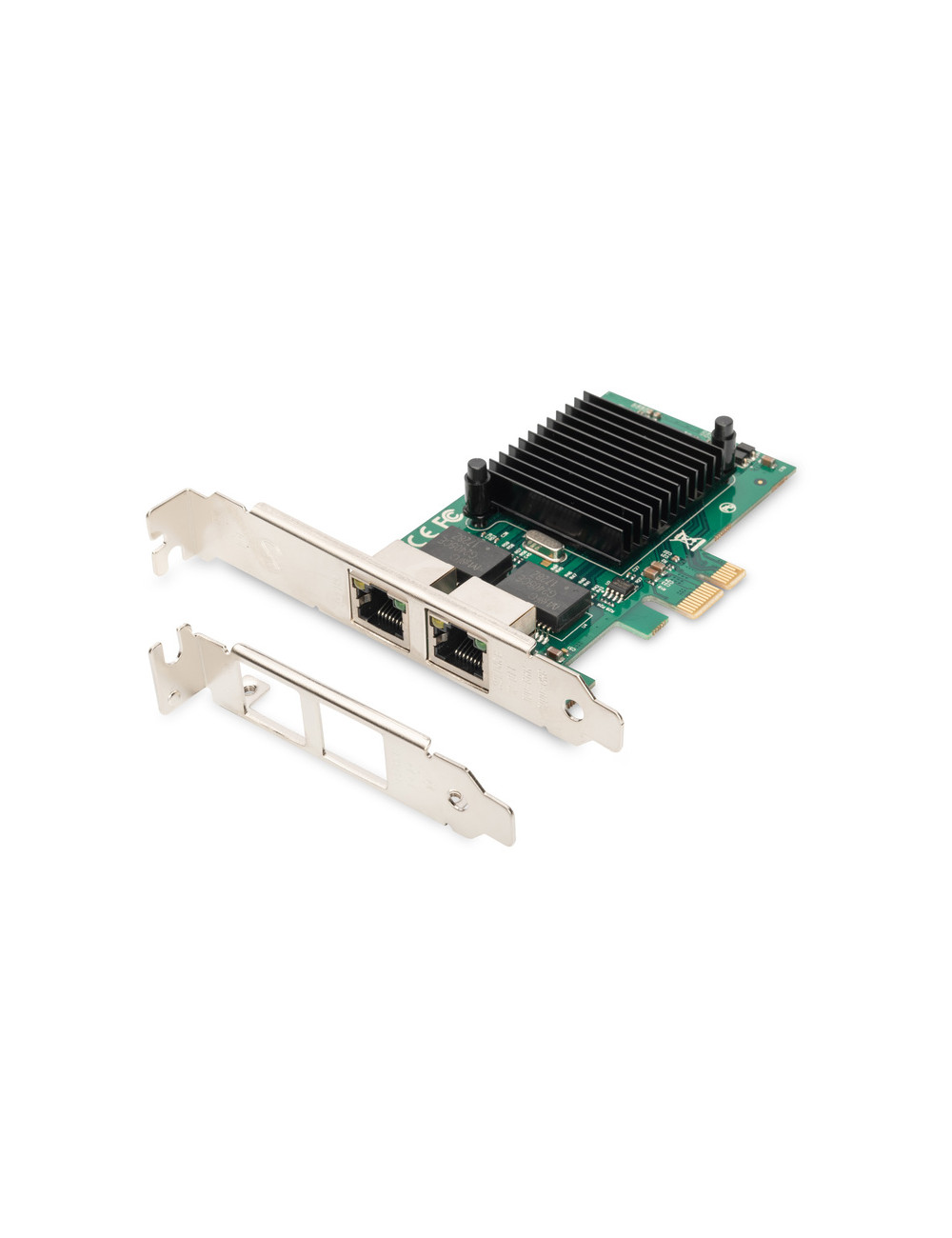 Digitus Gigabit Ethernet PCI Express Card, 2-port 32-bit, low profile bracket, Intel chipset DN-10132