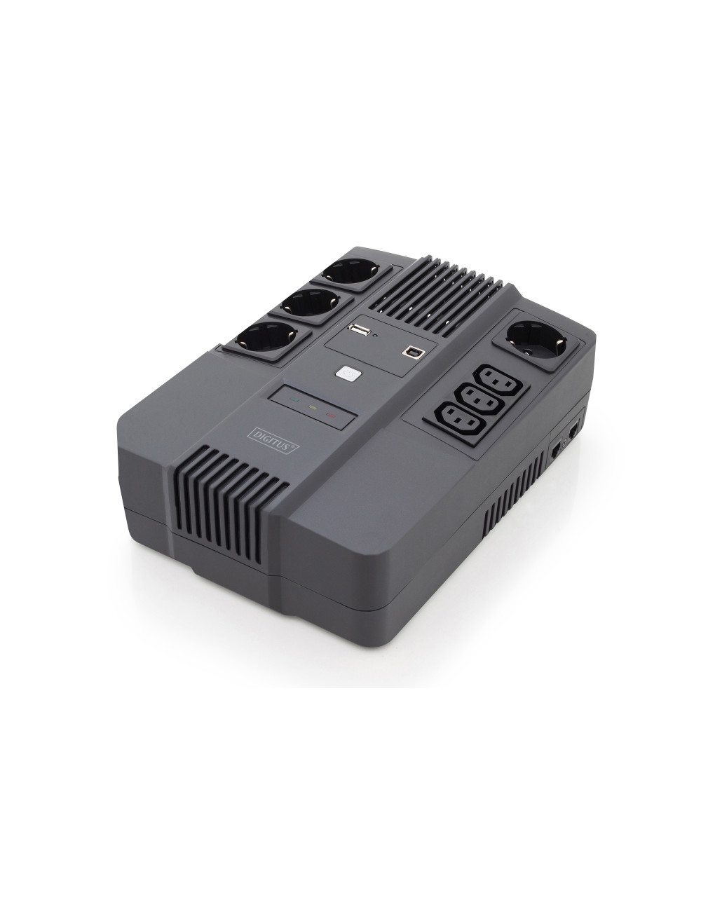 Digitus All-in-One UPS, 800VA/480W, LED 12V/9Ah x1, 4x CEE 7/7,3x IEC C13, USB, RJ45