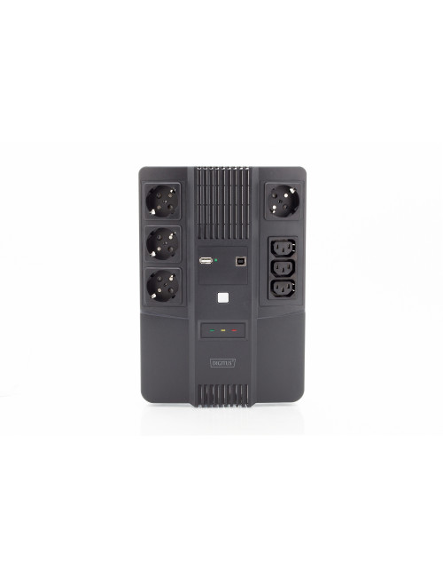 Digitus All-in-One UPS, 800VA/480W, LED 12V/9Ah x1, 4x CEE 7/7,3x IEC C13, USB, RJ45