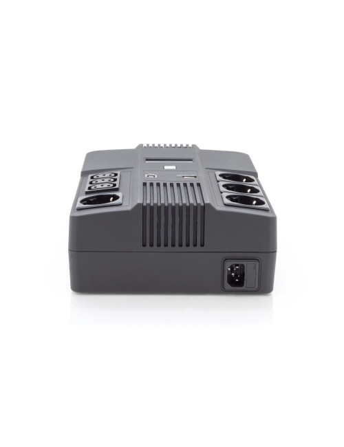 Digitus All-in-One UPS, 800VA/480W, LED 12V/9Ah x1, 4x CEE 7/7,3x IEC C13, USB, RJ45