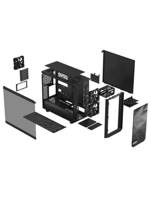 Fractal Design Meshify 2 Lite TG Light Tint Black, E-ATX, Power supply included No