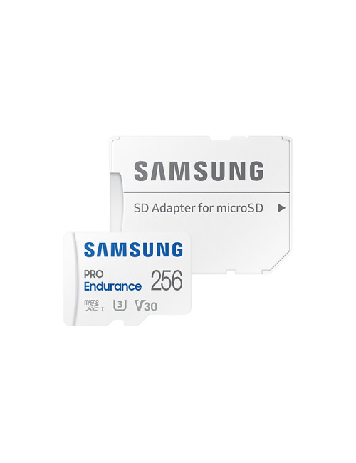 Samsung PRO Endurance MB-MJ256KA/EU 256 GB, MicroSD Memory Card, Flash memory class U3, V30, Class 10, SD adapter