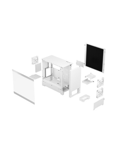 Fractal Design Pop Silent White TG Clear Tint, ATX, mATX, Mini ITX, Power supply included No