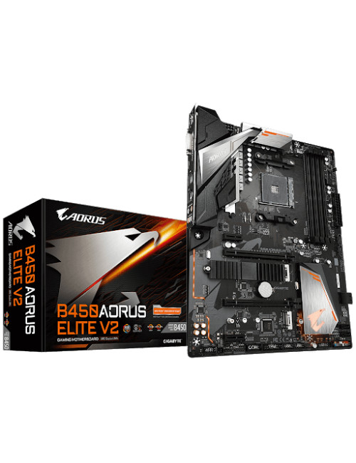 Gigabyte B450 AORUS ELITE V2 1.0 Processor family AMD, Processor socket AM4, DDR4 DIMM, Memory slots 4, Number of SATA connector