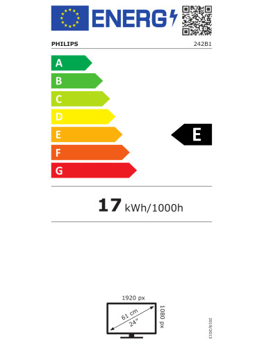Philips LCD monitor with PowerSensor 242B1/00 23.8 ", FHD, 1920 x 1080 pixels, IPS, 16:9, Black, 4 ms, 250 cd/m , Headphone out,