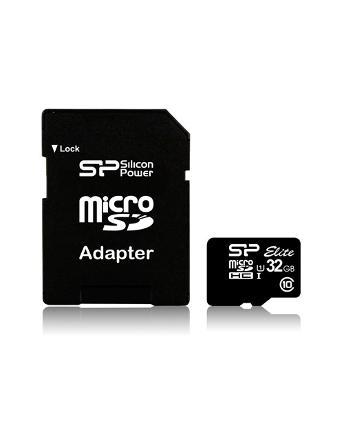 Silicon Power Elite UHS-I 32 GB, MicroSDHC, Flash memory class 10, SD adapter