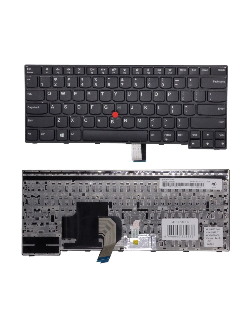 Keyboard LENOVO Thinkpad E470, with trackpoint, US