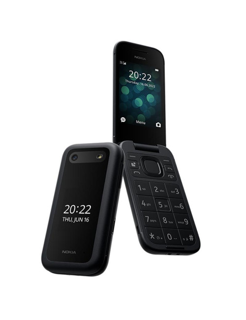 Nokia 2660 Flip Black, 2.8 ", TFT LCD, 240 x 320, Unisoc, T107, Internal RAM 0.048 GB, 0.128 GB, microSDHC, Dual SIM, Main camer