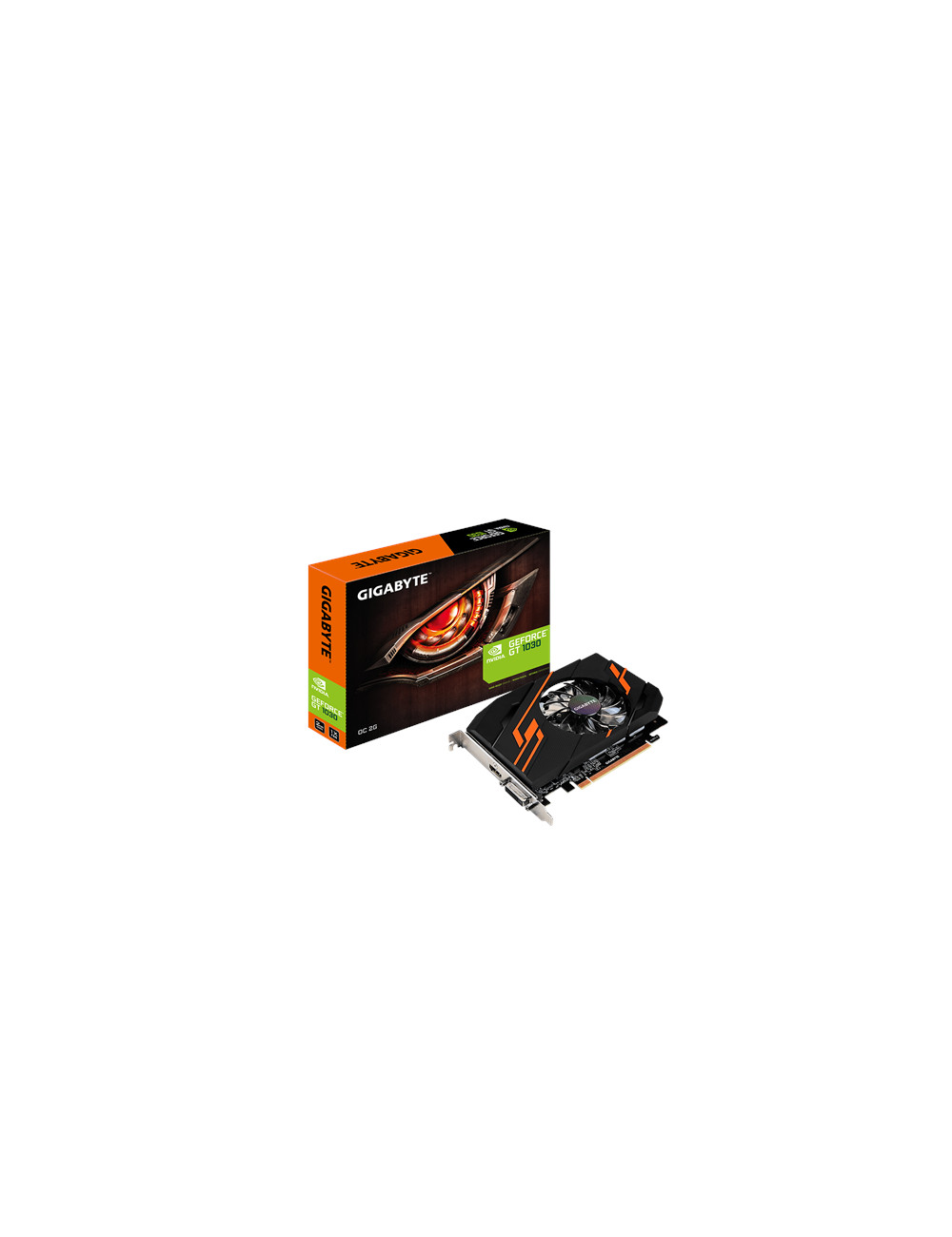 Gigabyte NVIDIA, 2 GB, GeForce GT 1030, GDDR5, PCI Express 3.0, Cooling type Active, Processor frequency 1265 MHz, DVI-D ports q