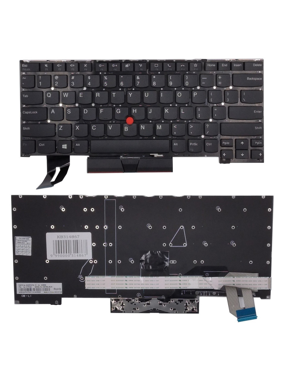 Keyboard LENOVO ThinkPad T14s, with trackpoint, US