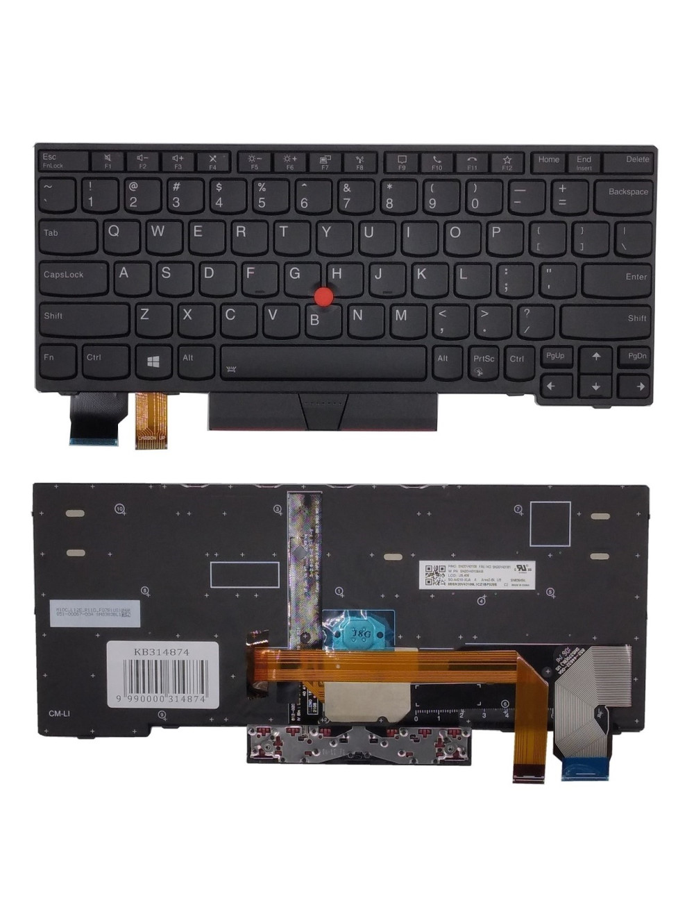 Keyboard LENOVO Thinkpad X13, with Trackpoint, with Backlight, US