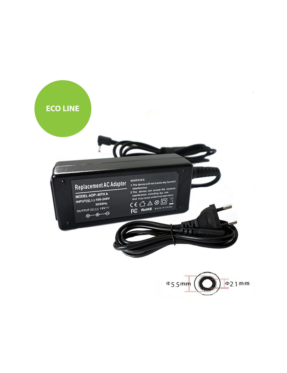 Laptop Power Adapter ACER 45W: 19V, 2.37A