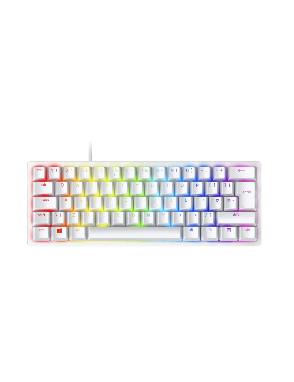 Razer Optical Gaming Keyboard Huntsman Mini 60% RGB LED light, RU, Wired, Mercury, Red Switch