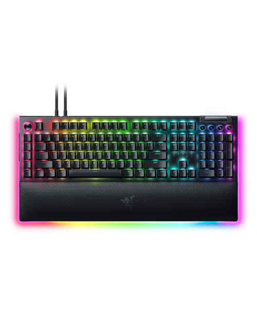 Razer Mechanical Gaming Keyboard BlackWidow V4 Pro RGB LED light, US, Wired, Black, Green Switches, Numeric keypad