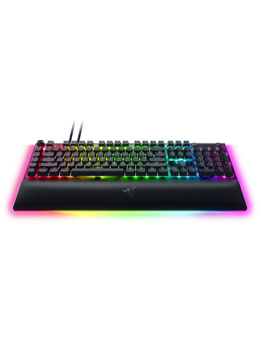 Razer Mechanical Gaming Keyboard BlackWidow V4 Pro RGB LED light, US, Wired, Black, Green Switches, Numeric keypad