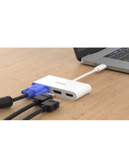 D-Link 3-in-1 USB-C to HDMI/VGA/DisplayPort Adapter DUB-V310 0.11 m