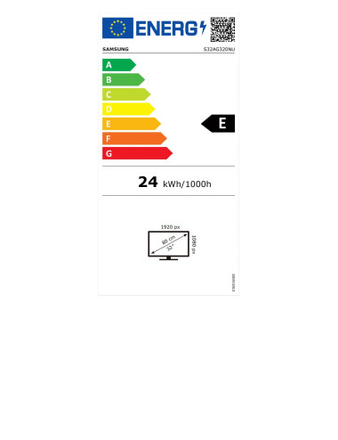 Samsung Gaming Monitor LS32AG320NUXEN 32 ", VA, FHD, 1920 x 1080, 16:9, 1 ms, 250 cd/m , Black, 165 Hz, HDMI ports quantity 1