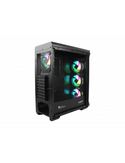 GENESIS IRID 505 ARGB Pc case, Midi tower, 2xUSB 3.0, 2xUSB 2.0, 2x Jack, Black