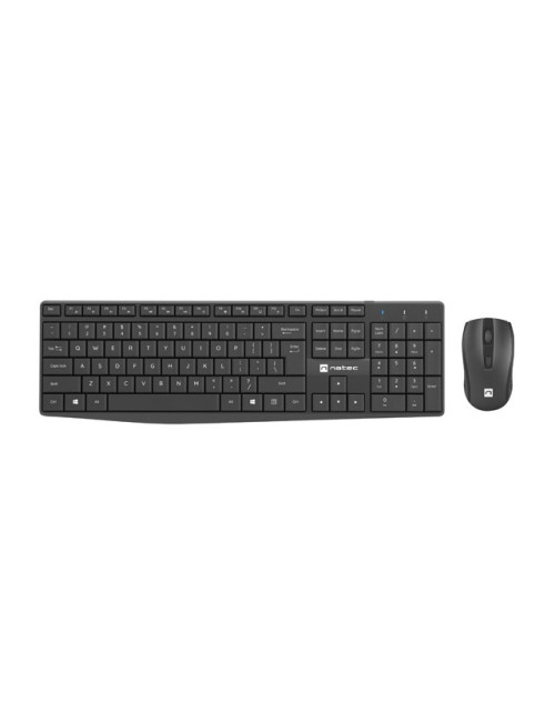 Natec Keyboard and Mouse Squid 2in1 Bundle Keyboard and Mouse Set, Wireless, US, Black