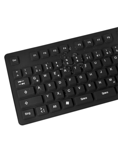 Logilink Flexible waterproof Keyboard USB + PS/2 ID0019A Flexible keyboard, DE, Black