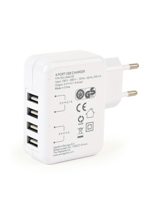 EnerGenie Universal USB charger EG-U4AC-02 White
