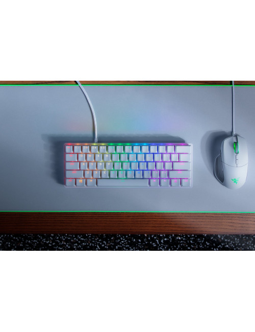 Razer Huntsman Mini, Gaming keyboard, RGB LED light, US, Mercury White, Wired