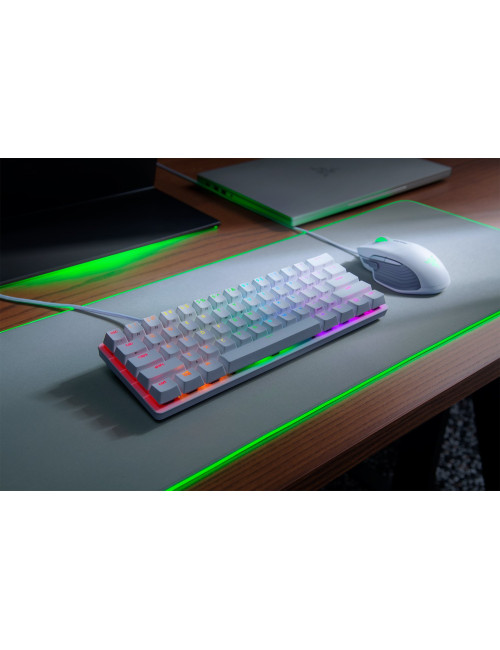 Razer Huntsman Mini, Gaming keyboard, RGB LED light, US, Mercury White, Wired