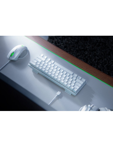 Razer Huntsman Mini, Gaming keyboard, RGB LED light, US, Mercury White, Wired