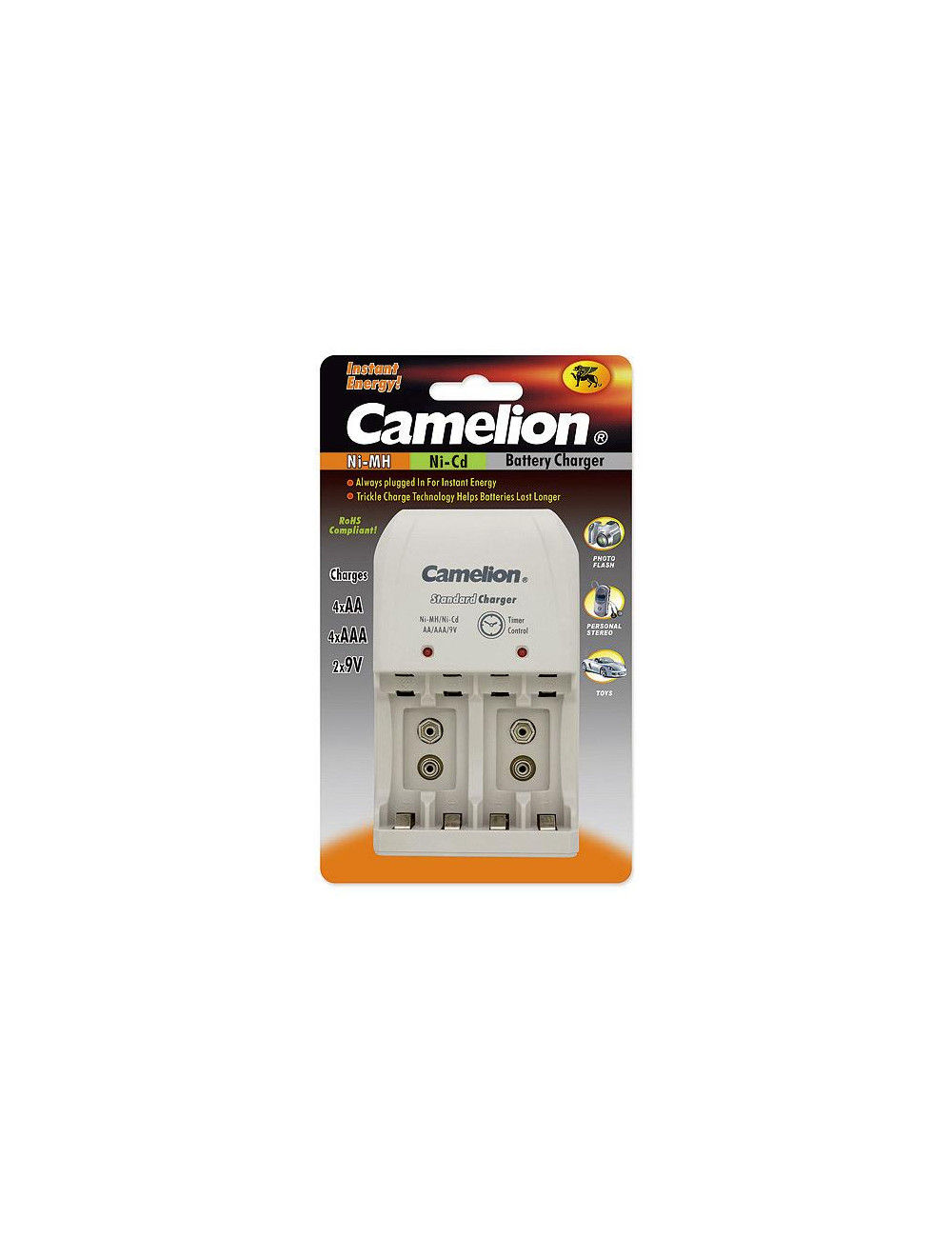 Camelion Plug-In Battery Charger BC-0904S 2x or 4xNi-MH AA/AAA or 1-2x 9V Ni-MH