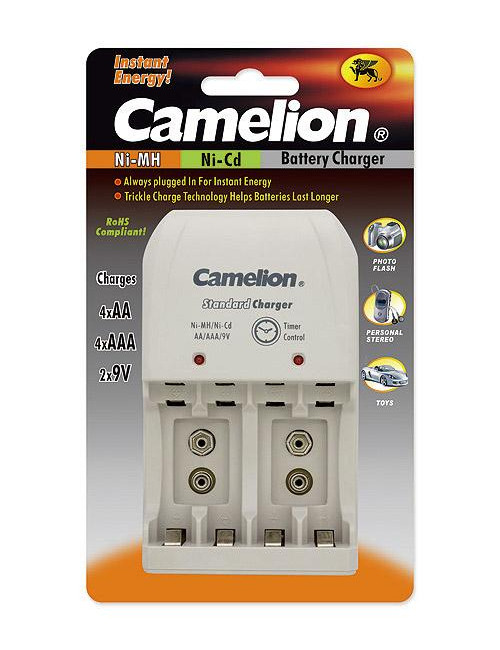 Camelion Plug-In Battery Charger BC-0904S 2x or 4xNi-MH AA/AAA or 1-2x 9V Ni-MH