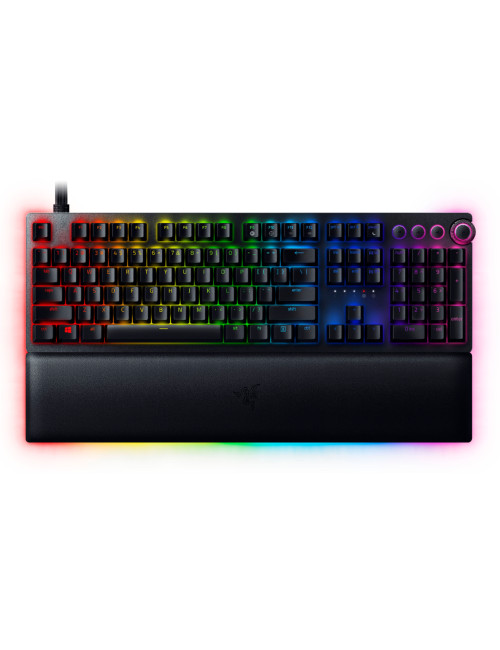 Razer Huntsman V2 Optical Gaming Keyboard Gaming keyboard, RGB LED light, US, Wired, Black, Clicky Purple Switch, Numeric keypad