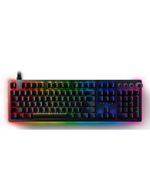 Razer Huntsman V2 Optical Gaming Keyboard Gaming keyboard, RGB LED light, US, Wired, Black, Clicky Purple Switch, Numeric keypad