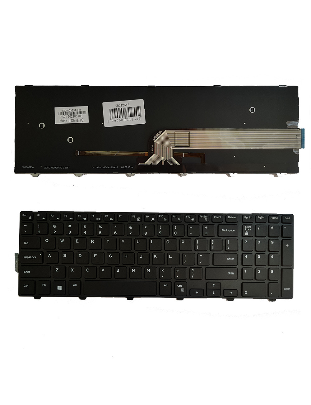 Keyboard Keyboard DELL Inspiron 5558 with backlight (US)