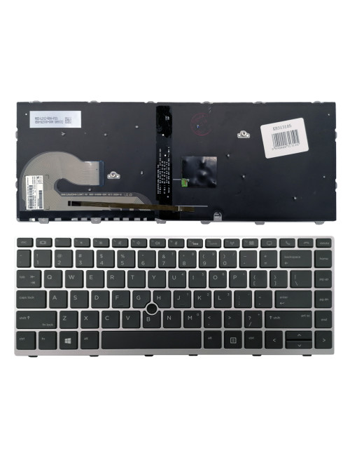 Klaviatūra HP: EliteBook 840 G5 846 G5 745 G5 (sidabrinė, su apšvietimu)