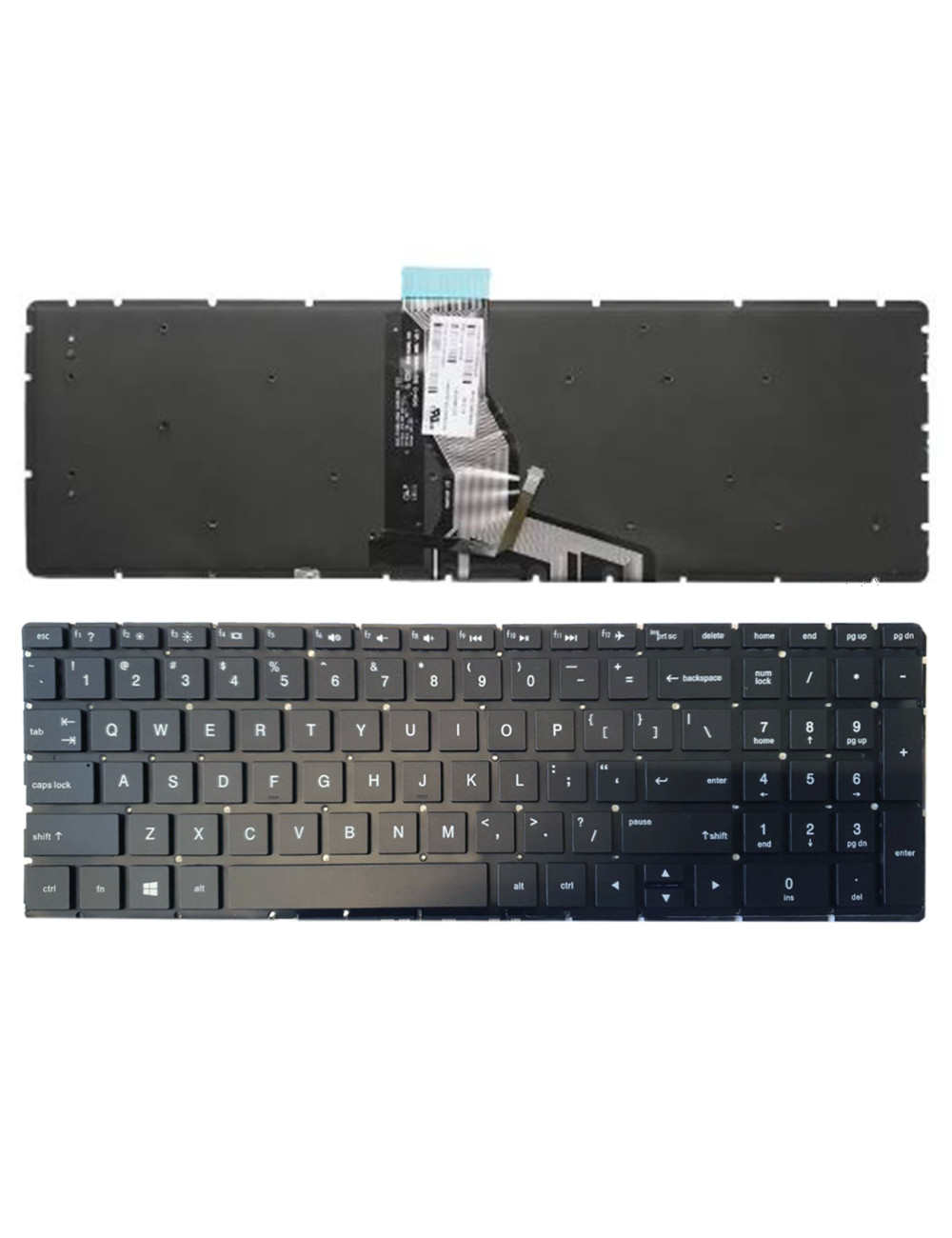 Keyboard HP 250 G6, 255 G6, 256 G6, 258 G6, 15-BS with backlight (US)