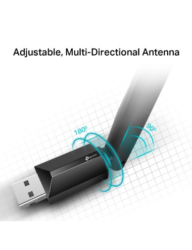 TP-LINK Dual Band USB 2.0 Adapter Archer T2U Plus 2.4GHz/5GHz, 802.11ac, 200+433 Mbps, 1xExternal antenna 5dBi