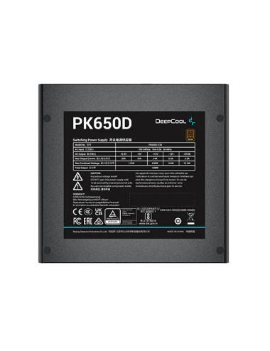 Deepcool PK650D ATX12V V2.4, 650 W, 80 PLUS Bronze Certified