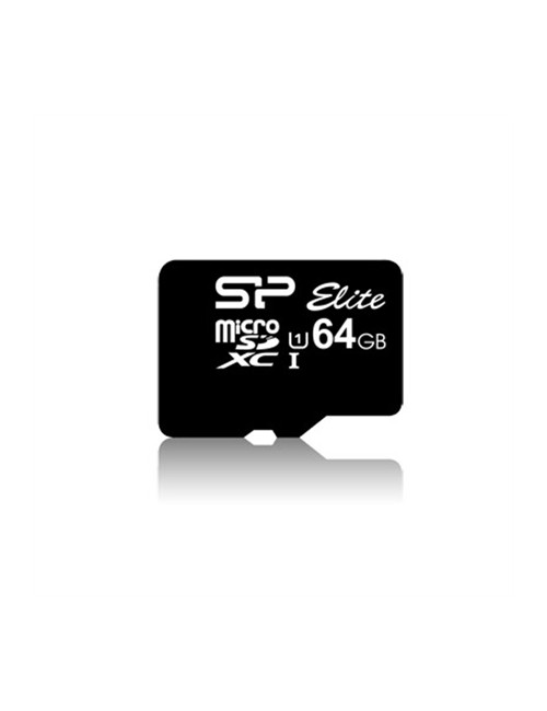 Silicon Power Elite UHS-I 64 GB, MicroSDXC, Flash memory class 10, SD adapter