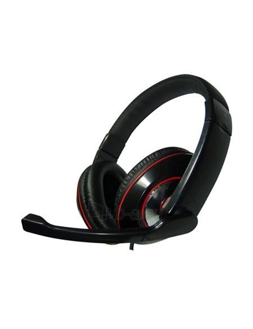 Gembird MHS-U-001 USB headphones USB, Glossy black, Built-in microphone