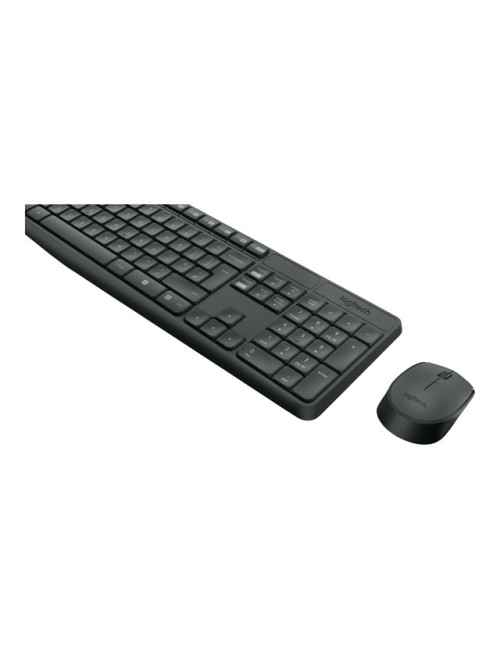 Logitech MK235 Keyboard and Mouse Set, Wireless, Mouse included, Batteries included, US, Black, 475 g