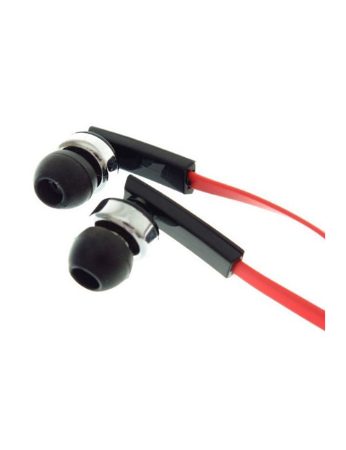 Gembird Porto earphones with microphone and volume control with flat cable 3.5 mm, Red/Black, Built-in microphone