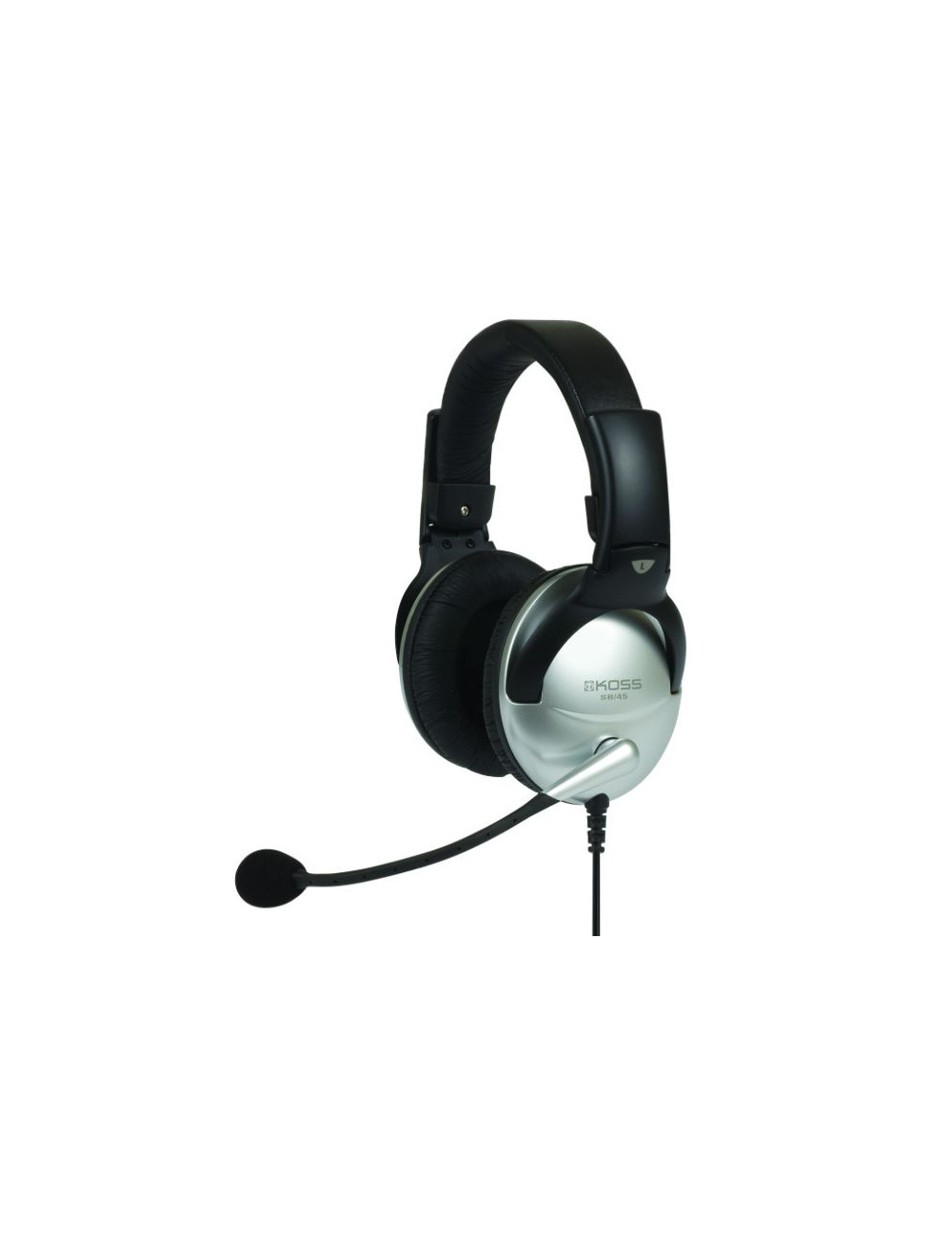 Koss Headphones SB45 Wired, On-Ear, Microphone, 3.5 mm, Noice canceling, Silver/Black