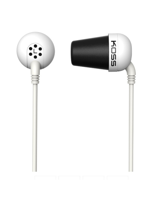 Koss Plug In-ear, 3.5 mm, White, Noice canceling,