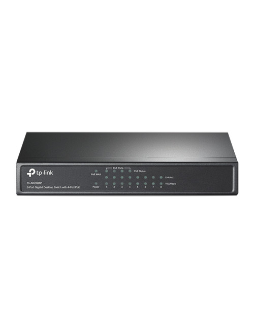 TP-LINK Switch TL-SG1008P Unmanaged, Desktop, 1 Gbps (RJ-45) ports quantity 8, PoE ports quantity 4, Power supply type External