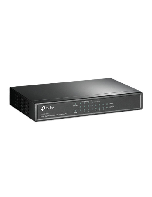 TP-LINK Switch TL-SG1008P Unmanaged, Desktop, 1 Gbps (RJ-45) ports quantity 8, PoE ports quantity 4, Power supply type External