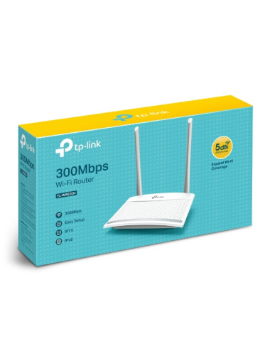 TP-LINK Router TL-WR820N 802.11n, 300 Mbit/s, 10/100 Mbit/s, Ethernet LAN (RJ-45) ports 2, MU-MiMO Yes, Antenna type External