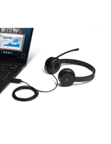 Lenovo 100 USB Stereo Headset Microphone, USB Type-A