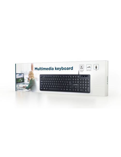 Gembird Multimedia Keyboard KB-MCH-04 Wired, US, Black